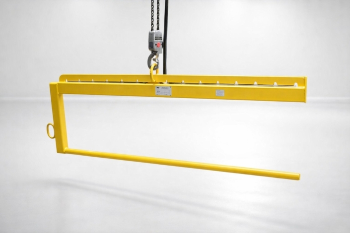 Formschlüssige Lastaufnahmemittel als Lastdorn mit Schwerpunktverstellung zur sicheren Aufnahme und Positionierung von Bauteilen beim Kranhandling